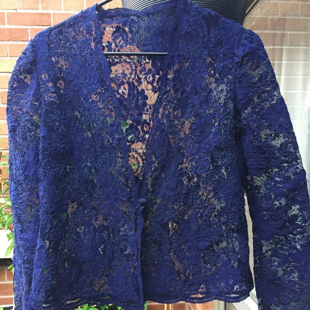 Vintage Blue Lace Jacket